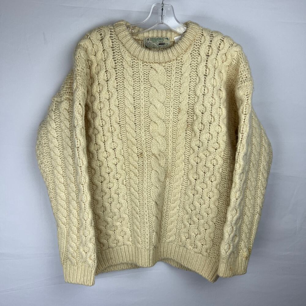 Shamrock Apperal Original Cream Cable Wool Sweater Womens  S